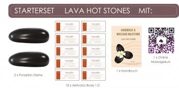 LavaHotStone Starterset mit Aktivator Body 1.0 - mittlere Hitze (Ganzkörper & Rückenmassagen)